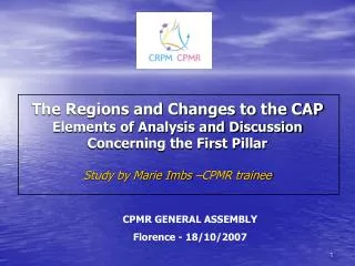 CPMR GENERAL ASSEMBLY Florence - 18/10/2007