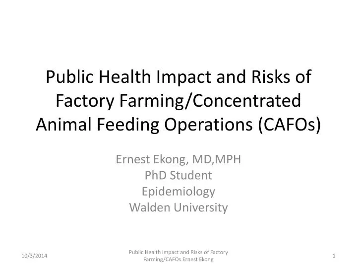 public health impact and risks of factory farming concentrated animal feeding operations cafos