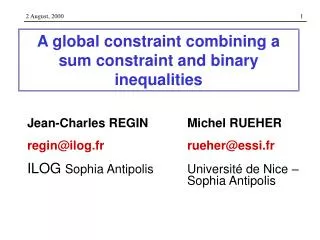 A global constraint combining a sum constraint and binary inequalities
