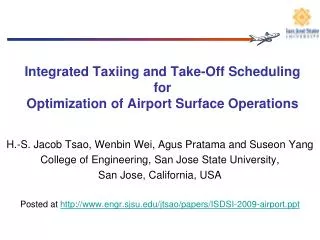 Integrated Taxiing and Take-Off Scheduling for Optimization of Airport Surface Operations