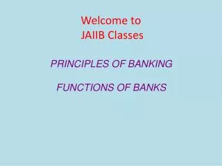 Welcome to JAIIB Classes