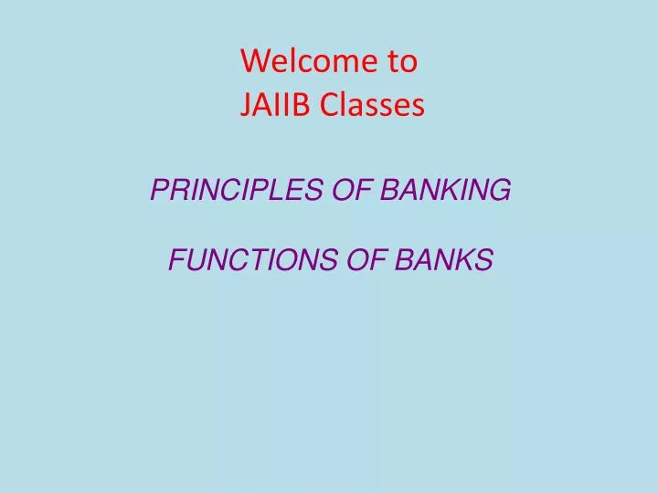 welcome to jaiib classes
