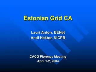 Estonian Grid CA