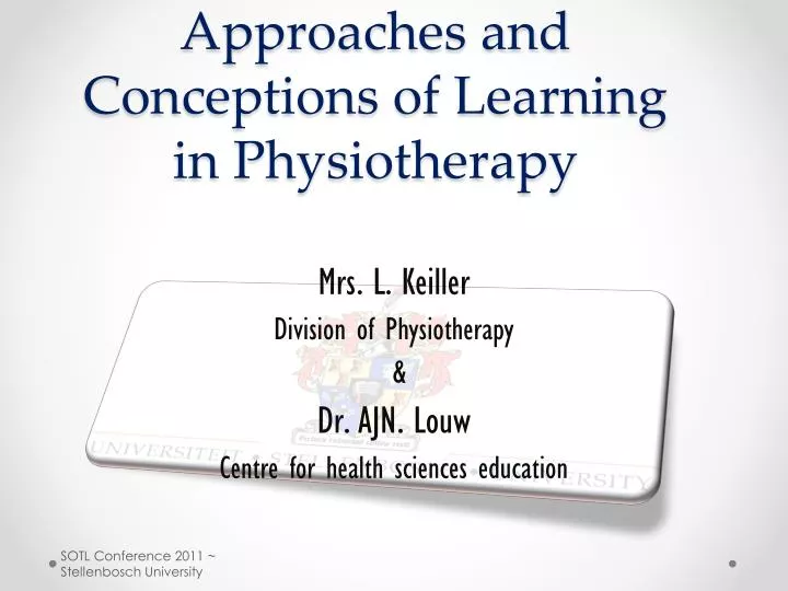 approaches and conceptions of learning in physiotherapy
