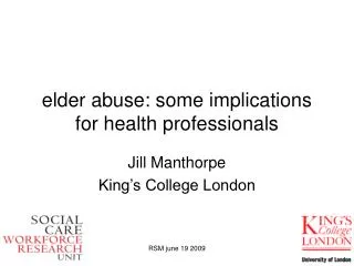 elder abuse: some implications for health professionals
