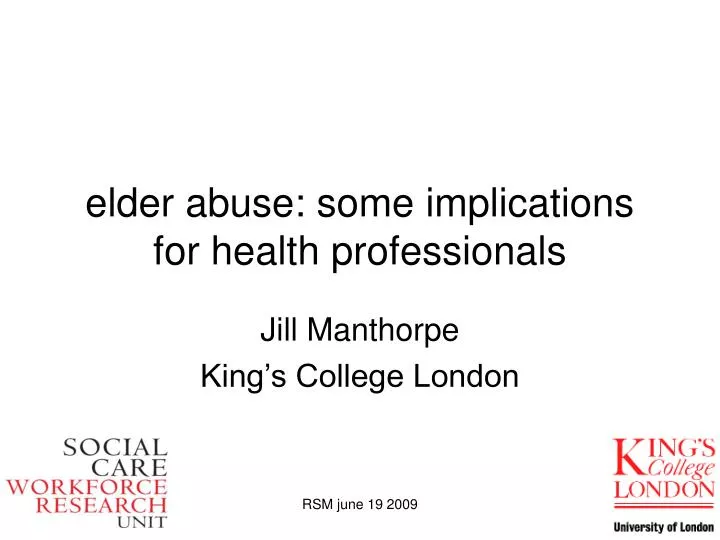 elder abuse some implications for health professionals