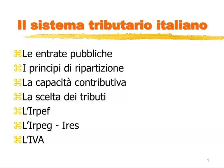 il sistema tributario italiano