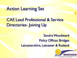 Action Learning Set CAF, Lead Professional &amp; Service Directories- Joining Up