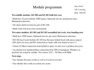 Module programme