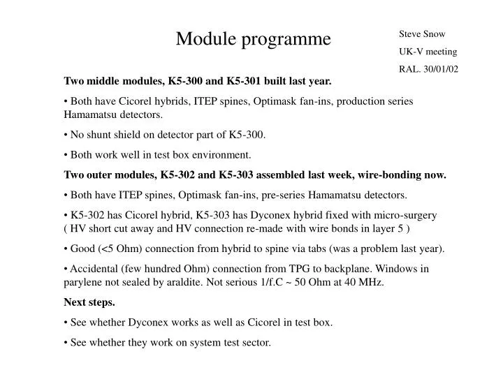 module programme