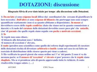 dotazioni discussione