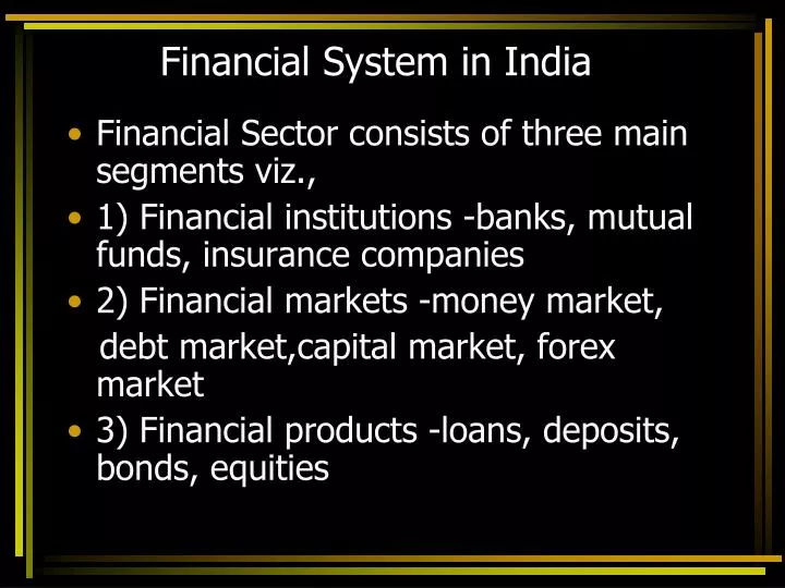 financial system in india