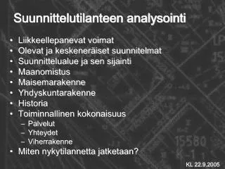 suunnittelutilanteen analysointi