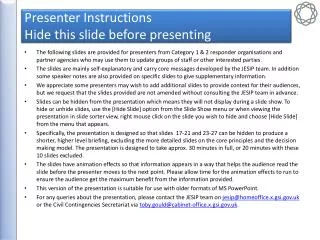 Presenter Instructions Hide this slide before presenting