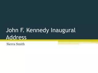 John F. Kennedy Inaugural Address