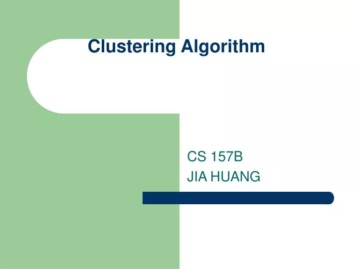 clustering algorithm