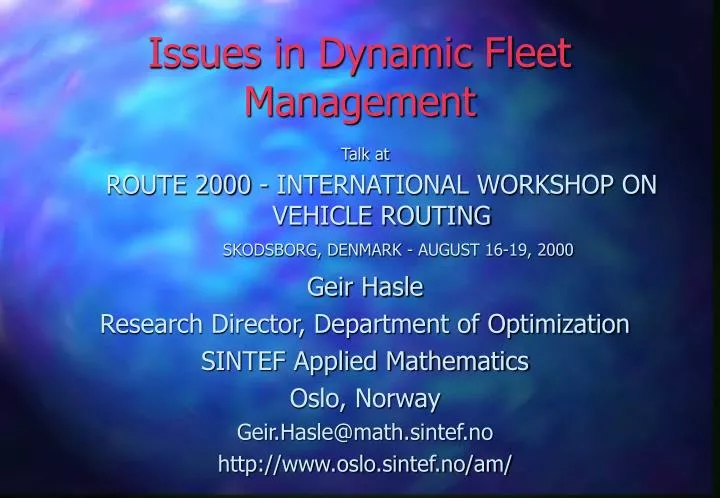 issues in dynamic fleet management