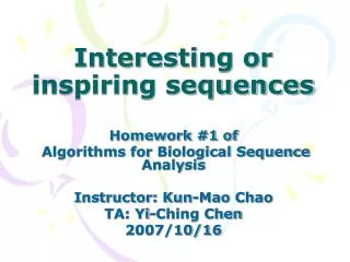 interesting or inspiring sequences
