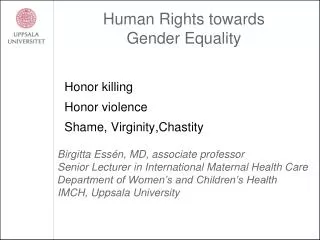 Human Rights towards Gender Equality
