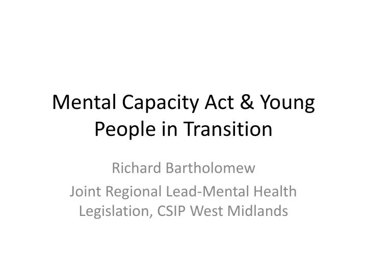 mental capacity act young people in transition