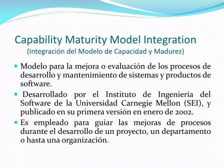 capability maturity model integration integraci n del modelo de capacidad y madurez