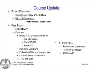 Course Update