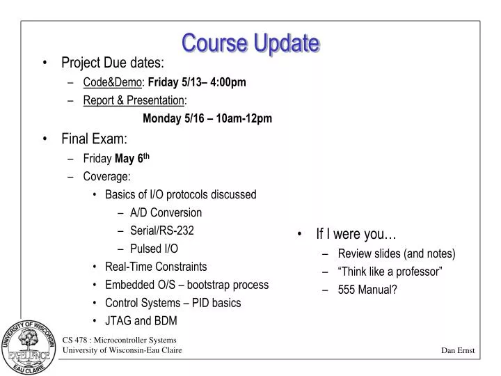 course update