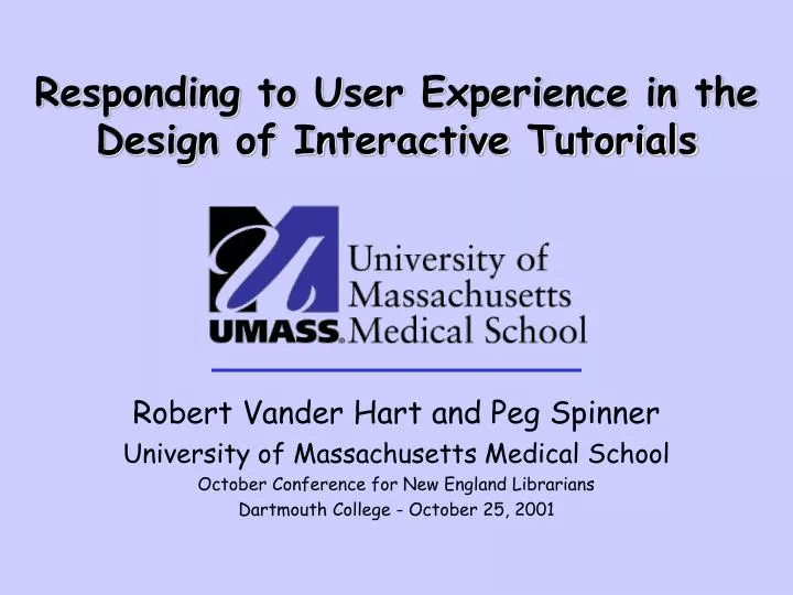 responding to user experience in the design of interactive tutorials