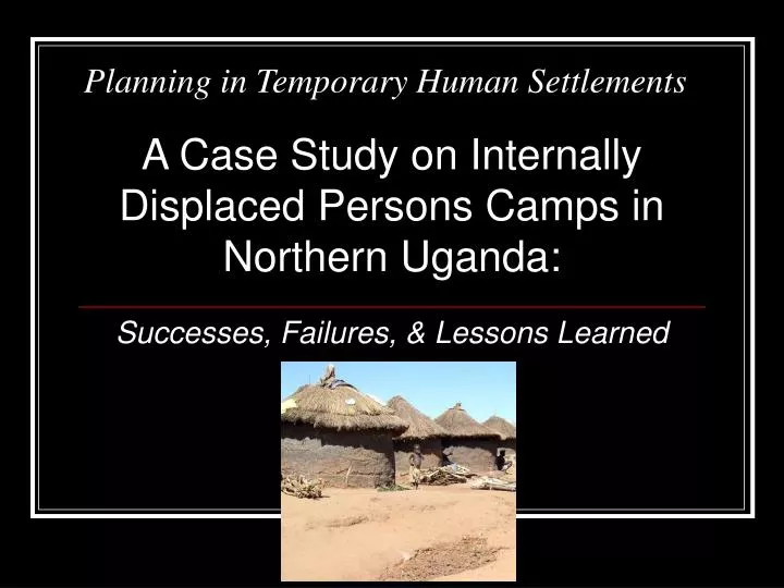 planning in temporary human settlements