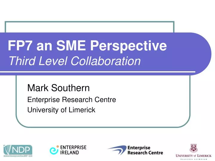 fp7 an sme perspective third level collaboration