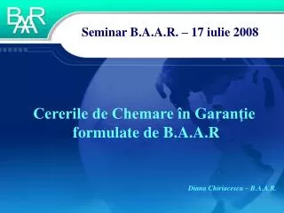seminar b a a r 17 iulie 2008