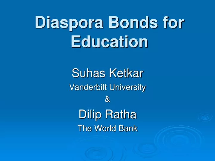 diaspora bonds for education