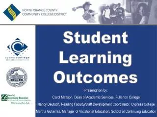 Student Learning Outcomes