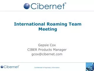 International Roaming Team Meeting