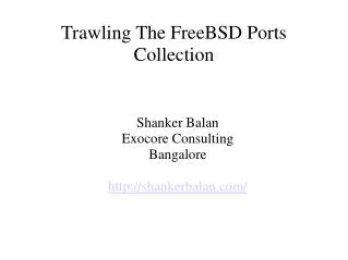 Trawling The FreeBSD Ports Collection