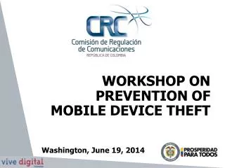 WORKSHOP ON PREVENTION OF MOBILE DEVICE THEFT