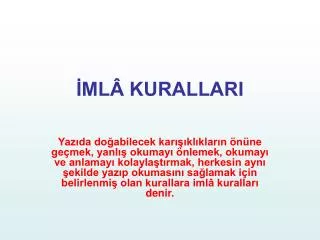 ml kurallari