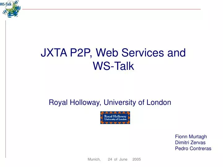 jxta p2p web services and ws talk
