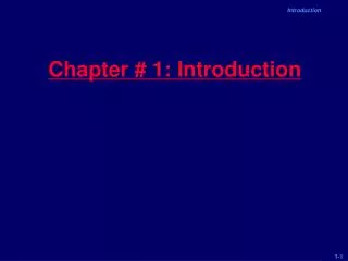 Chapter # 1: Introduction