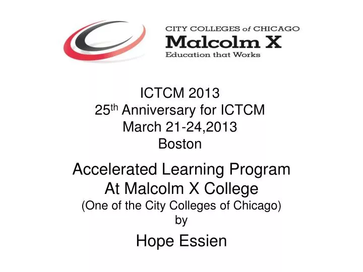 ictcm 2013 25 th anniversary for ictcm march 21 24 2013 boston