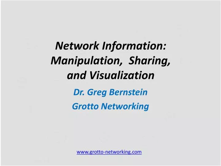 network information manipulation sharing and visualization