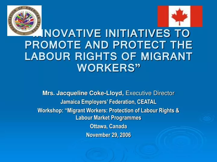 innovative initiatives to promote and protect the labour rights of migrant workers