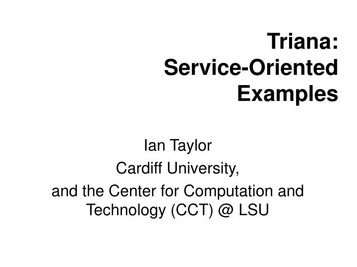 triana service oriented examples