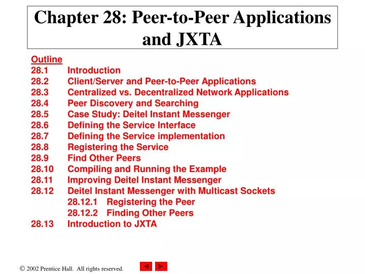 chapter 28 peer to peer applications and jxta