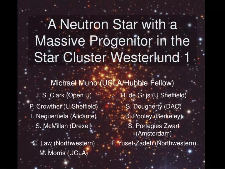 a neutron star with a massive progenitor in the star cluster westerlund 1