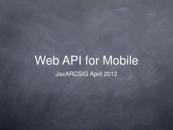 web api for mobile