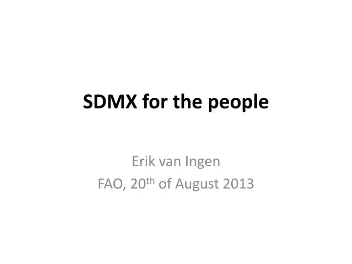 sdmx for the people