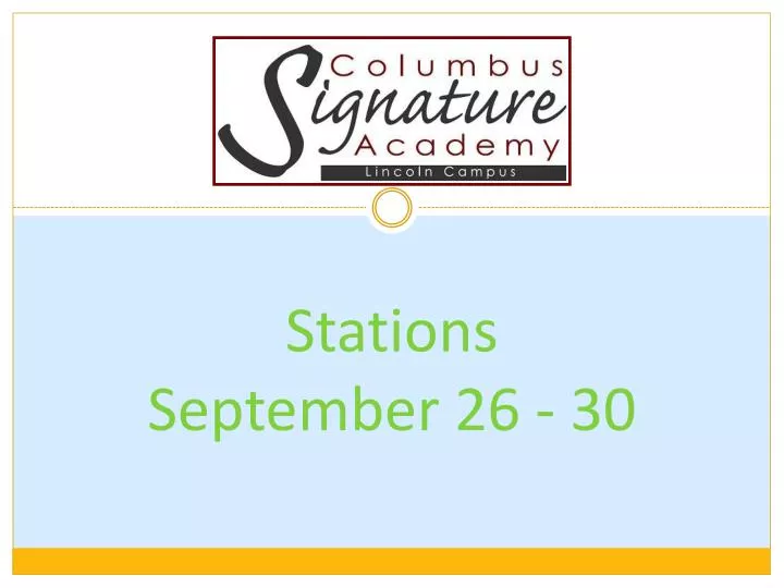 stations september 26 30