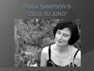 fiona sampson s zeus to juno