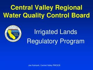 Central Valley Regional Water Quality Control Board